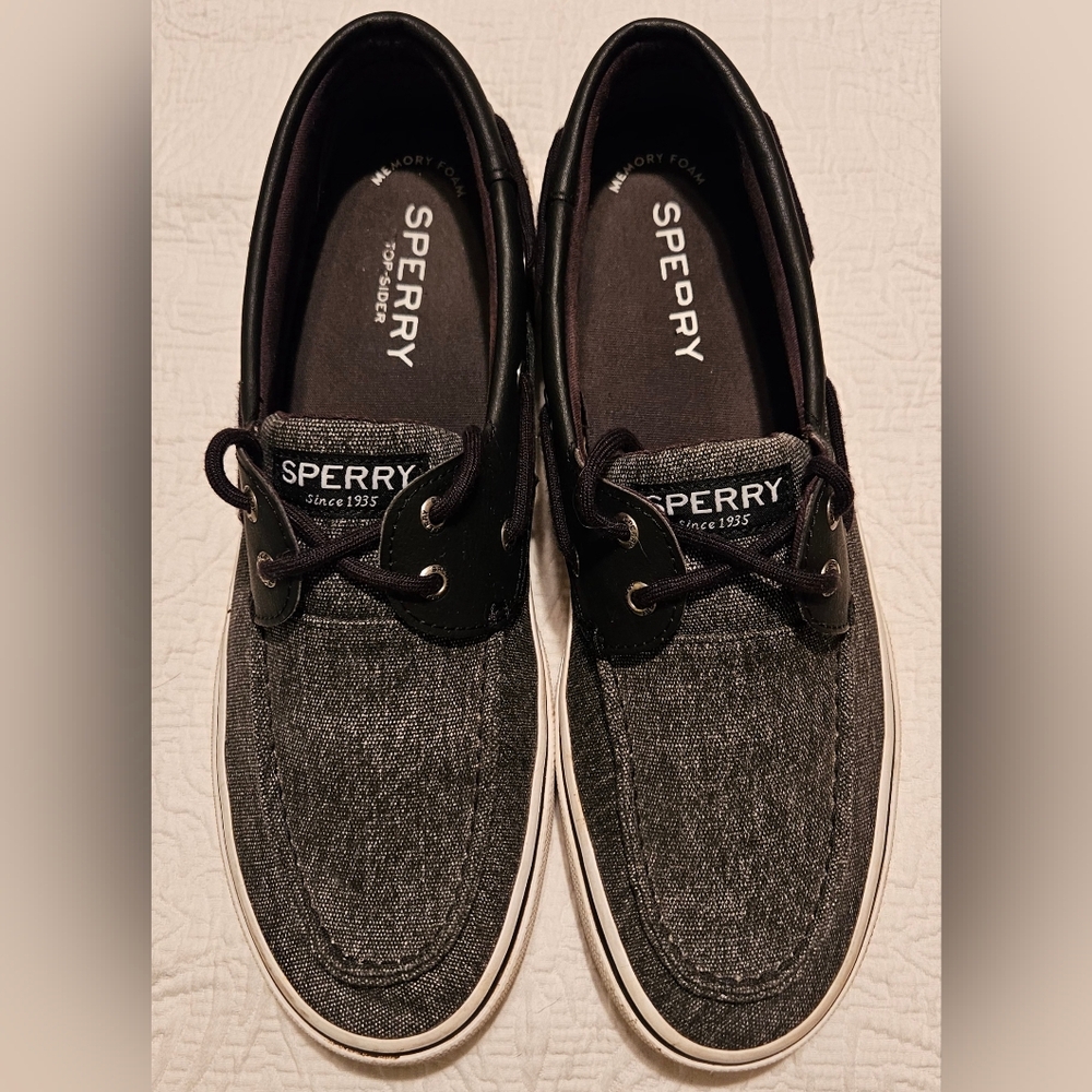 Sperry men's original 2-eye boat shoe Dark gray/black size 11